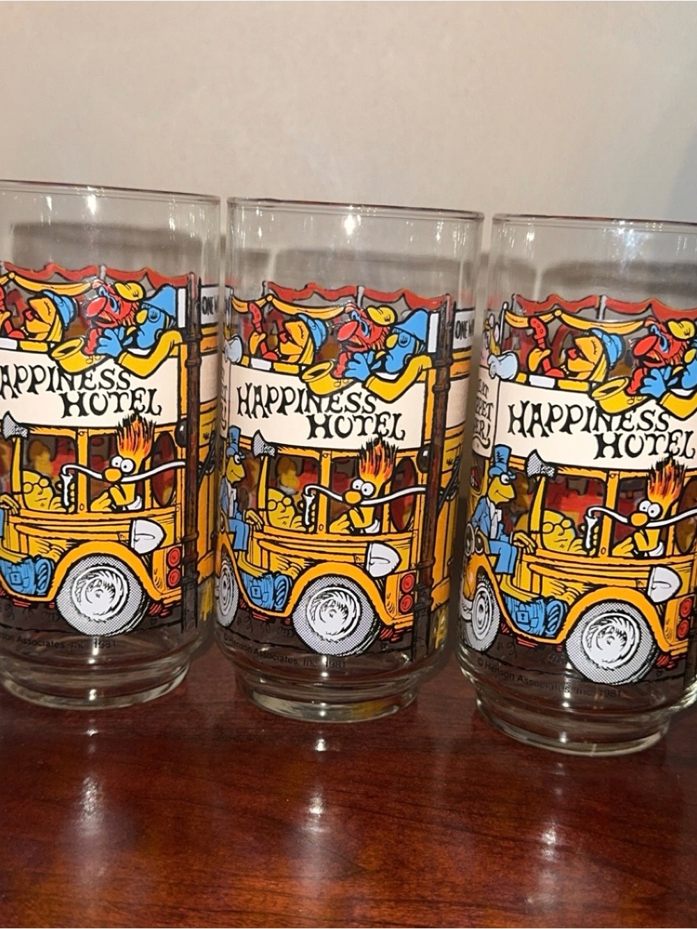 Vintage 1981 McDonald’s Muppet Caper Happiness Hotel glasses- Lot of 3